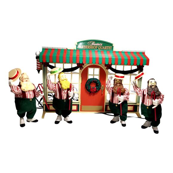 Vintage 1999 Mr. Christmas Animatronic Santa's Barbershop Quartet Motion Music - Picture 1 of 12
